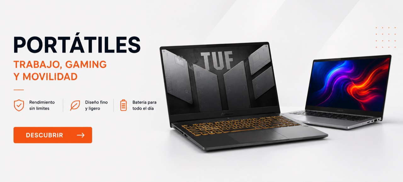Portátiles para trabajo, gaming y movilidad.